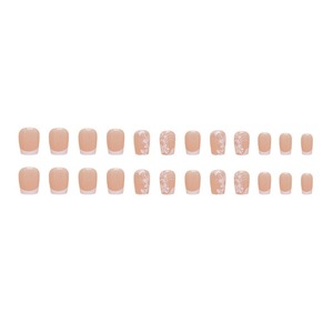 <span class=keywords><strong>Uñas</strong></span> Postizas Cortas R846 con Diseño <span class=keywords><strong>de</strong></span> Flor Blanca, Estilo Francés Dulce y Lindo, Estilo Minimalista para Chicas, Estilo INS, ABS Premium, Disponibles en Stock - Product Image 5