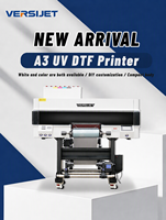 Imprimante DTF UV automatique mini A3 Versijet avec tête d'impression XP600, machine d'impression de films flexibles et d'étiquettes en cristal, pour bureau