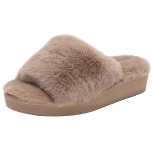 Mode femmes fourrure pantoufles dames chaussures mignon en peluche renard cheveux moelleux sandales intérieur maison fourrure pantoufles hiver chaud pantoufles - Product Image 5