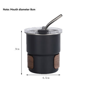 Vaso Simple de Acero Inoxidable 304 con Tapa de Madera Aislante, Vaso Portátil para Café para Exteriores - Product Image 6