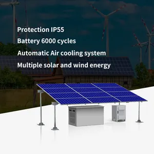 태양 전지판과 풍력 터빈 2kw 를 일체형 시스템으로 갖춘 사이트 에너지 시스템 일체형 배터리 캐비닛