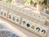 Ensemble de Mahjong américain prêt à être expédié, 160 tuiles en acrylique gravées, avec valise de luxe et supports, norme américaine professionnelle