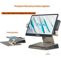 Ультратонкая складная POS-система на Windows с процессором Intel N97, Bluetooth 5.1, высокоэффективный умный кассовый аппарат