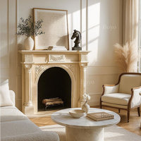 Cheminée en marbre Calacatta Viola sculptée de style victorien, design luxueux pour salon, style français