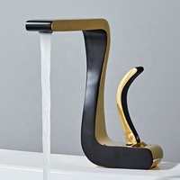 Blanc et or mode mitigeur navire évier robinet grand salle de bain bol bassin mitigeur un trou avec ligne d'alimentation en eau