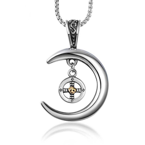 2021 acciaio inossidabile mezzaluna luna stella collana donna spirituale islamico musulmano fase lunare ciondolo gioielli religiosi turchi - Product Image 3