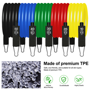 Set di 12 Fasce di Resistenza in TPE per Allenamento Completo del Corpo a Casa, Personalizzabili in 5 Colori Classici - Product Image 2