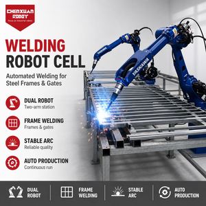 Celda de Soldadura Robótica Doble de Alta Eficiencia, Estación de Soldadura Robótica Automática para la Fabricación de Estructuras de Acero y Portones - Product Image 1