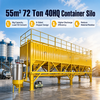 Silo per Cemento Mobile Orizzontale Montato su Rimorchio 30T 50T, Silo Portatile su Ruote per Infrastrutture Stradali