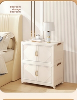 Boîte de rangement pliable en plastique avec double porte multicouche, style nordique, armoire rectangulaire pour le rangement des chaussures, des jouets, organisateur de jouets