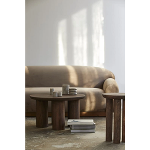 Mesa de Centro de Madera 40x70 cm Rectangular, Mueble de Salón de Madera Maciza, Estilo Rústico Moderno, Acabado Natural Duradero - Product Image 1