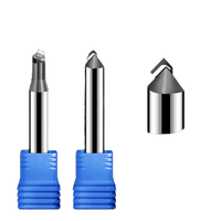 Fraise à chanfreiner diamantée à une dent CVD, fraises diamantées pour CNC, outils de polissage CNC OEM/ODM 5 axes HRC60 6mm 60 90 100 120