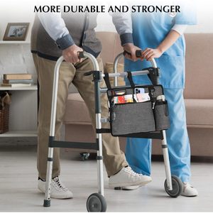 Bolsa de almacenamiento con múltiples bolsillos OEM para silla de paseo, silla de ruedas, azul grisáceo MZSNSQ-153 - Product Image 3
