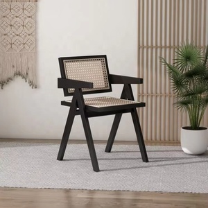 <strong>Rattan</strong> Ashwood Frame Accent <strong>Chairs</strong> Modern Mid century Dining Ch <strong>Chair</strong> with Armrests of Dining Room - Product Image 2