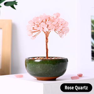 Whosale Price Natural Crystal Healing Stone Crystal Bowl Money <b>Tree</b> Crystal Decoration - Product Image 1