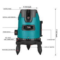 Niveau laser rotatif haute précision 2, 3 ou 5 lignes, faisceau vert, instrument de nivellement intelligent et automatique 653nm