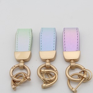 Llavero de Coche Personalizado de Cuero PU con Color Degradado Fluorescente, <span class=keywords><strong>Mini</strong></span> Llavero Corto Francés con Destornillador de Metal y Cuerda - Product Image 6