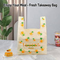 Sac en plastique PE jetable type T-shirt avec impression tampon, commande personnalisée pour supermarché, restaurant, livraison de repas