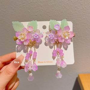 Pinzas para el pelo de aleación estilo chino para niñas, accesorio para disfraz Hanfu infantil, diadema con colgante de flor - Product Image 6
