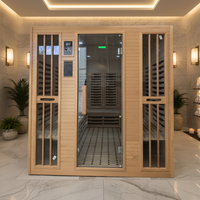 Sauna Kayu Solid Elektrik Modern Besar untuk Banyak Orang dengan Panel Kontrol Komputer untuk Relaksasi, Penggunaan di Gym & Taman