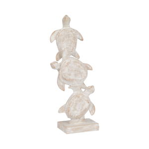 Scultura di tartarughe impilate, statuetta di fauna marina per decorazioni da bagno, mensola nautica, esposizione su tavolino da caffè - Product Image 2