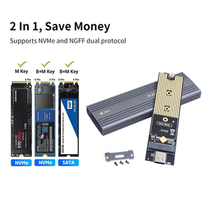 Boîtier SSD TISHRIC <span class=keywords><strong>M2</strong></span>, protocole M.2 NVMe <span class=keywords><strong>SATA</strong></span>, adaptateur de boîtier SSD externe, 10 Gbps <span class=keywords><strong>USB</strong></span> 3.1 Gen2 <span class=keywords><strong>USB</strong></span> C, prend en charge les clés M et B&M - Product Image 6