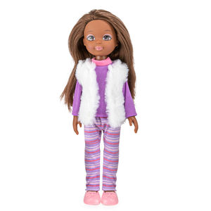 Poupée en silicone de 13 pouces, noire, tête bouclée noire et <span class=keywords><strong>yeux</strong></span> bruns, une robe avec un nœud papillon et des chaussures blanches pour <span class=keywords><strong>les</strong></span> filles, cadeau - Product Image 6