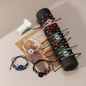 Bracelet <span class=keywords><strong>Feng</strong></span> <span class=keywords><strong>Shui</strong></span> Bracelet en agate de pierres précieuses naturelles Boucle Donut Chakra Pierre Perles Bracelet Bonne Fortune Richesse Amour Bijoux - Product Image 2