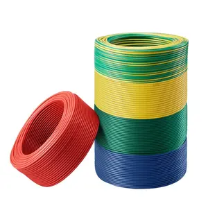 Pure Copper Single Core 1 sq mm Flexible Earth Building Wire Installation Cable 1/1.5/2.5/4/6/10mm PVC Insulated Five Colors