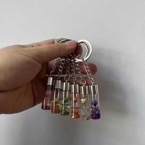 <b>Creative</b> <b>Gift</b> Glass Wishing Bottle Keychain with Artificial Flower Modeling - Product Image 1