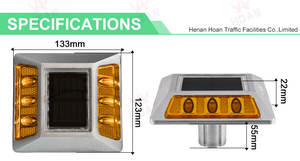 Квадратный дорожный светодиодный дорожный маркер кошачий глаз с хвостовиком алюминиевые солнечные дорожные шпильки - Product Image 5