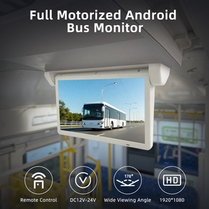 Groothandel HD 18,5 inch plafond LCD-scherm TV USB HDMI 2 video-ingangen opklapbaar 12V auto dakmonitor voor bus en busje - Product Image 1