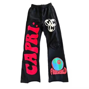 Pantalon de survêtement baggy personnalisé avec patch brodé, délavé à l'acide, effet soleil, coupe et couture, fabrication de vêtements - Product Image 4