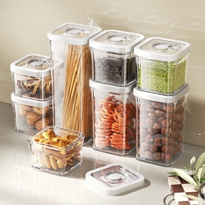 <span class=keywords><strong>Barattoli</strong></span> in Plastica PET Trasparente Multiuso, Senza BPA, per Conservazione <span class=keywords><strong>Sottovuoto</strong></span> di Alimenti e Cereali in Cucina - Product Image 1