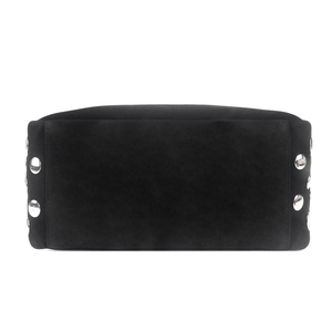 Sac à bandoulière en daim noir style streetwear pour femme avec rivets métalliques, vente en gros - Product Image 5