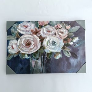 Peinture à l'huile florale 3D impasto peinte à la main sur <span class=keywords><strong>toile</strong></span>, œuvre d'art artisanale originale, rose blanche, <span class=keywords><strong>pivoine</strong></span>, art mural, décoration de luxe pour la maison - Product Image 2