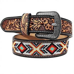 Ceinture unisexe personnalisée en cuir de vache véritable avec boucle à ardillon en acier, motif floral vintage, écologique, haute résistance, imperméable - Product Image 4