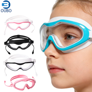 แว่นตาว่ายน้ำกรอบใหญ่สำหรับเด็ก ความคมชัดสูง โปร่งใส กันน้ำ ป้องกันฝ้า พร้อมที่อุดหูในตัว แว่นตาว่ายน้ำ - Product Image 1