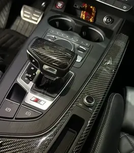 Vente Flash Accessoires Auto 2017-2025 pour Audi A4 A5 Q5 – Cache-levier de vitesse en fibre de carbone véritable, installation d'origine pour voitures - Product Image 4