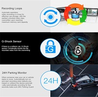 12 "4 Ch HD 1080P Auto Electronics Rétroviseur Écran tactile Caméra de voiture Angle mort Boîte noire de voiture Caméra de tableau de bord avant et arrière