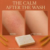 Savon en barre au lait de chèvre, beurre de karité et son de blé, hydratant naturel, exfoliant doux, nettoyant visage et corps, pour peaux sensibles, végétalien, OEM