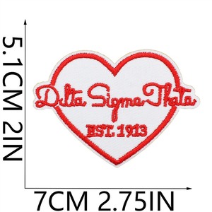 Venta caliente nuevo hierro en bordado rojo blanco negro Color 1913 Delta <span class=keywords><strong>Sigma</strong></span> Theta Sorority parches para ropa bolsa sombrero - Product Image 6