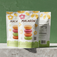 Pochette refermable personnalisée avec fermeture éclair pour macarons, biscuits, pâtisseries et confiseries, emballage alimentaire