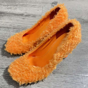 Zapatos de Tacón Alto para Mujer, Talla Grande 45, con Peluche Suave, Diseño Chic, Punta Cuadrada, Sandalias de Tacón de Aguja con Peluche - Product Image 6
