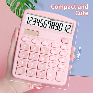Calcolatrice Elettronica a 12 Cifre con Doppia Alimentazione, Calcolatrice da Scrivania in Plastica con Modalità Solare e a Batteria per Ufficio e Scuola - Product Image 2