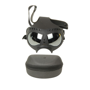 Casque de protection pour chien de travail avec lunettes de soleil et système de transmission audio-vidéo sans fil 4G pour usage extérieur, noir - Product Image 1