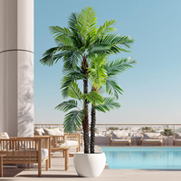 Vente en gros de queue de phénix en plastique résistant aux UV, palmier vert artificiel pour décoration de jardin intérieur/extérieur pour anniversaire mariage