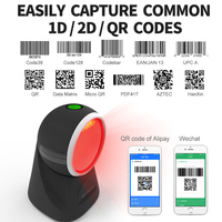 Escáner de código de barras de escritorio USB 2D Xincode, lector de código de barras con cable 1D, plataforma de escáneres de código QR omnidireccional para supermercado