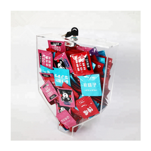 Boîte à <span class=keywords><strong>préservatifs</strong></span> en plexiglas verrouillable personnalisée PMMA murale <span class=keywords><strong>Distributeur</strong></span> <span class=keywords><strong>de</strong></span> <span class=keywords><strong>préservatifs</strong></span> en acrylique transparent - Product Image 1