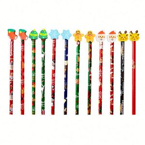 Lápiz de Madera Navideño con Borrador de Dibujos Animados, Ideal para Niños y Estudiantes, Lápices Personalizados - Product Image 2